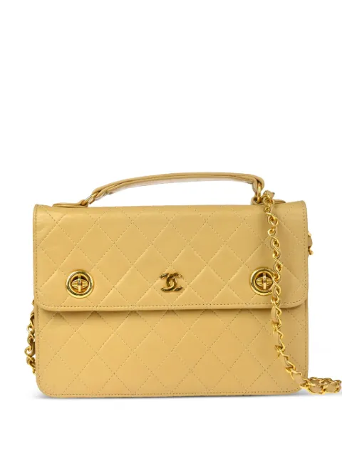 CHANEL Pre-Owned 1985-1990 CC handbag Neutrals 413824