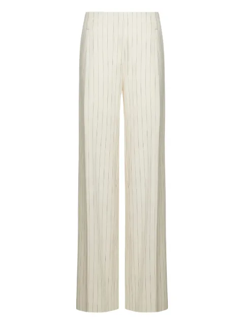 SIMONA CORSELLINI Gessato pinstripe palazzo trousers Neutrals P25CPPA01902