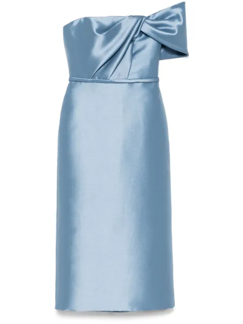 Amsale bow cocktail dress Blue P831M