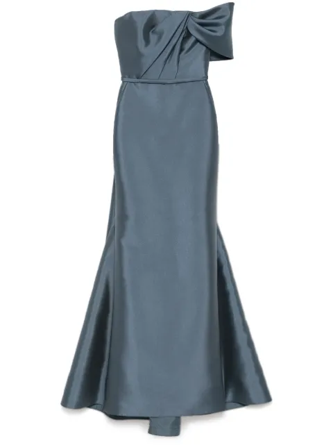 Amsale asymmetric bow gown Blue P815M
