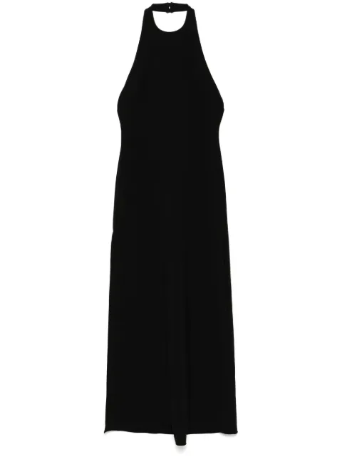 Amsale Italian stretch crepe halter dress Black P822P