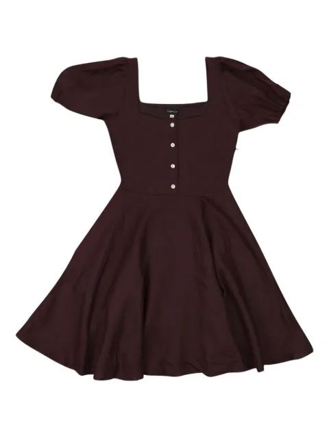 Callipygian puff-sleeve mini dress Brown 95CPN0059