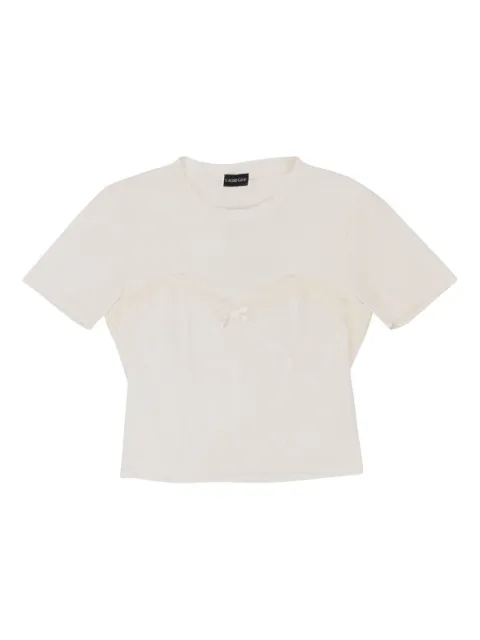 Callipygian lace-trim T-shirt White 95CPN1056