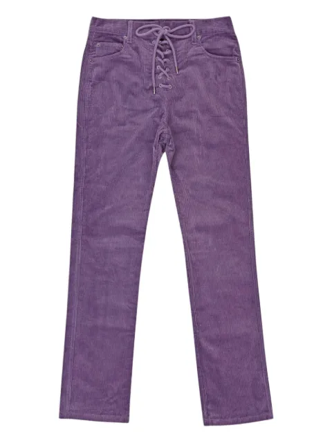Callipygian corduroy straight-leg trousers Purple 95CPN1048