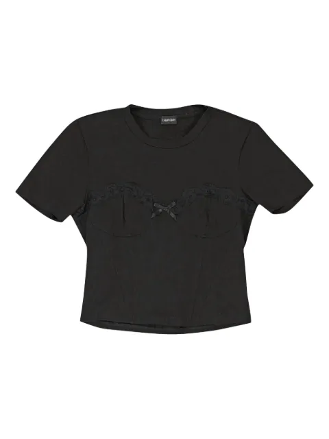 Callipygian lace-trim bustier "Black" T-shirt Black 95CPN1055