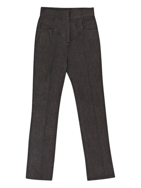 Callipygian yoke straight-leg trousers Black 95CPN1049