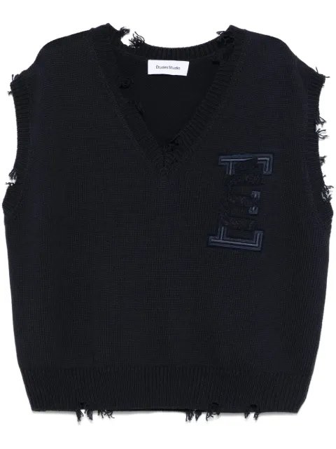 Études Studio V-neck vest Blue E25MMKNI68044