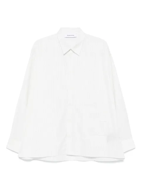 Études Studio E-patch striped shirt White E25MMSHI35201