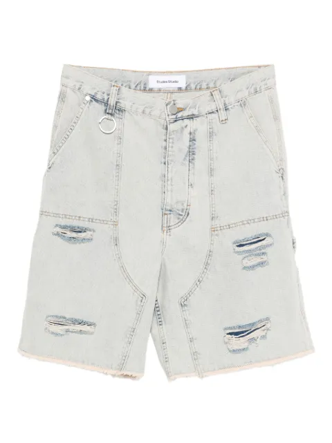 Études Studio distressed pocket shorts Blue E25MMTRO59341