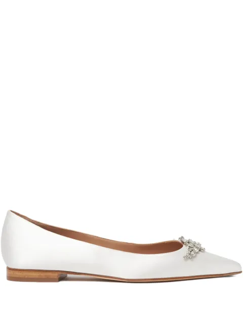 Scarosso rhinestone-embellished ballerina shoes White IRISBALLSILSATI
