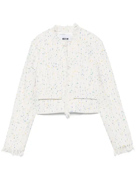 MSGM frayed-edge jacket Neutrals 3842MDG11257307