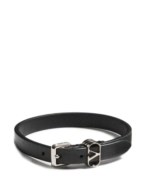 Valentino Garavani Ovalette calfskin bracelet Black YJ0AH7FXJ