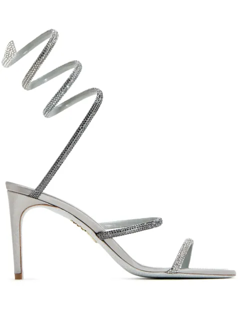 René Caovilla 95mm Cleo sandals Silver C12514080