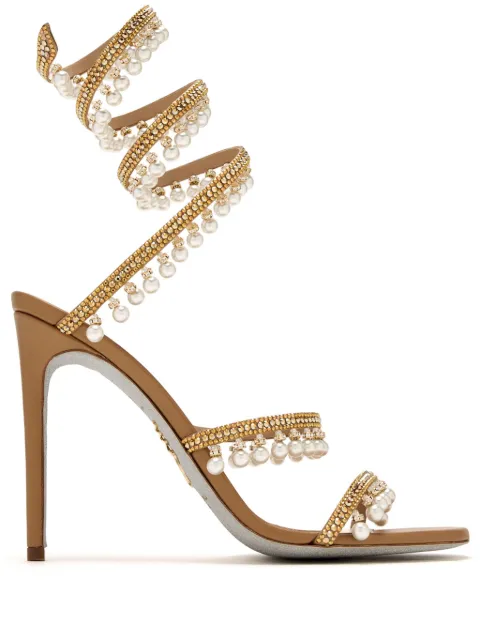 René Caovilla 105mm Chandelier sandals Brown C12380105