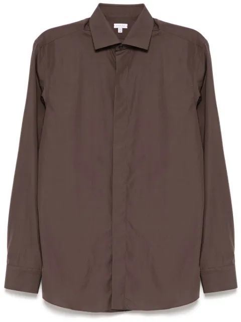 Caruso cotton shirt Brown SS03GT8000940541