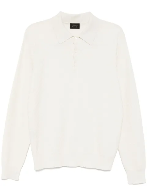 Brioni Trama-weave polo shirt Neutrals UMR10LPAK221800