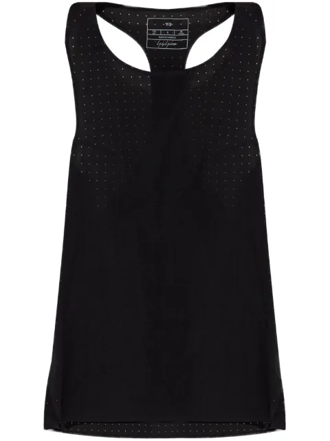 Y-3 perforated-detail tank top Black JN4901