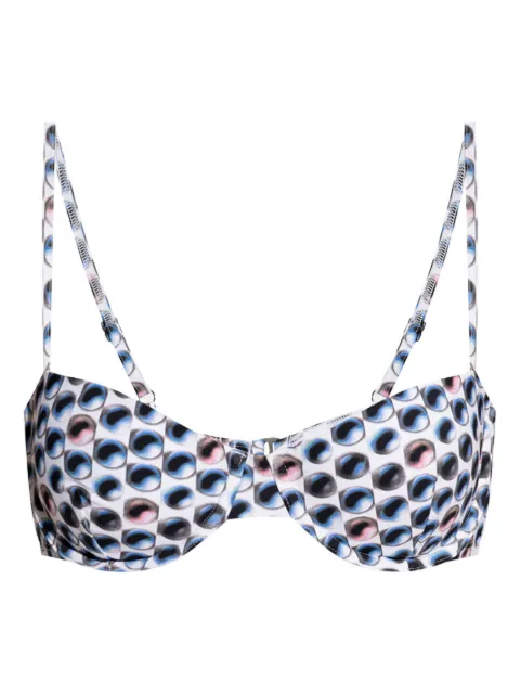 Tory Burch eye-print bikini top Blue 167517