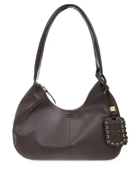 GANNI medium leather shoulder bag Brown A6840