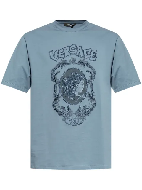 Versace graphic-print T-shirt Blue 10133021A14357