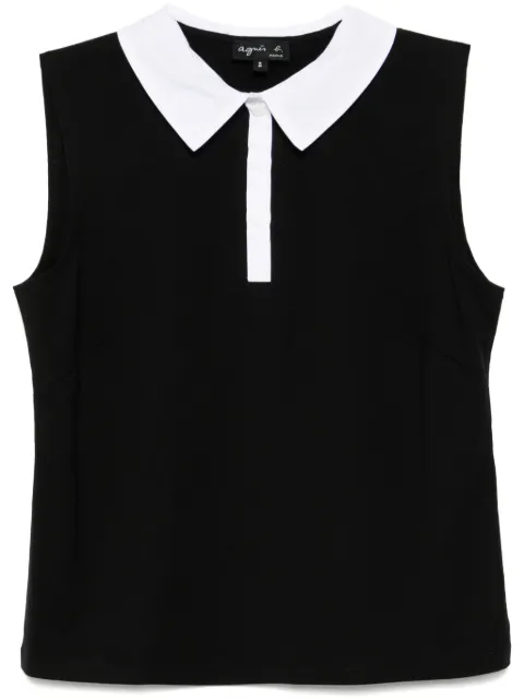agnès b. sleeveless polo top Black FS34JIB3