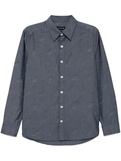 SPORT b. by agnès b. Aop-jacquard long-sleeved shirt Blue C573QI4J