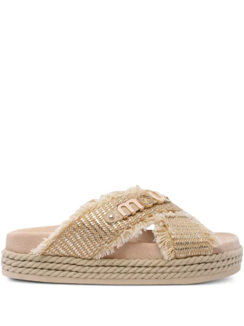 Mou fringed cross-strap sandals Neutrals 451009K