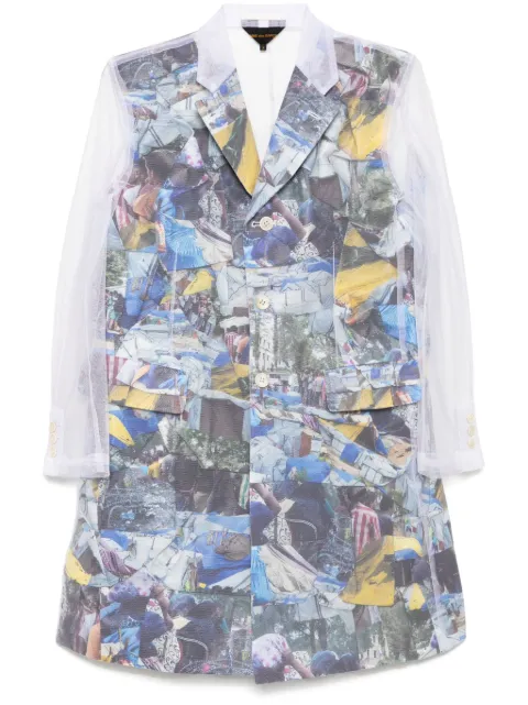 Comme Des Garçons graphic-print coat White GOJ038051