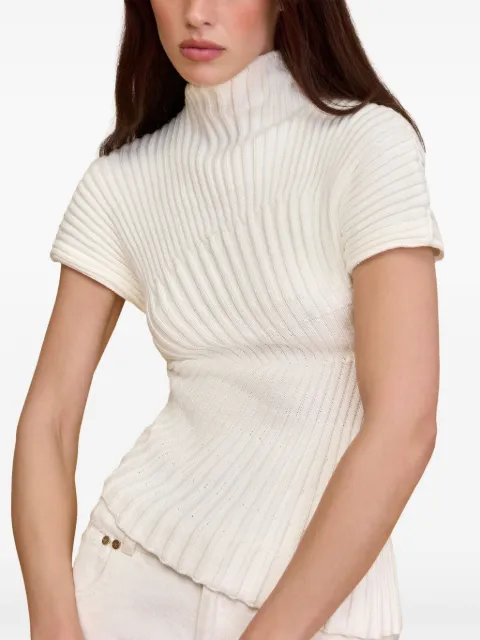 Cult Gaia Annemie ribbed roll-neck top White KT3755YC1553