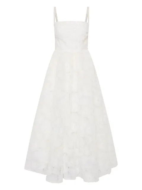 Rebecca Vallance Deliah floral-embroidered midi dress White RVBR1001