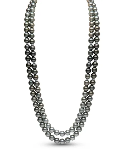 Yoko London 18K white gold Ombré Tahitian pearl and diamond necklace Silver MR10067T