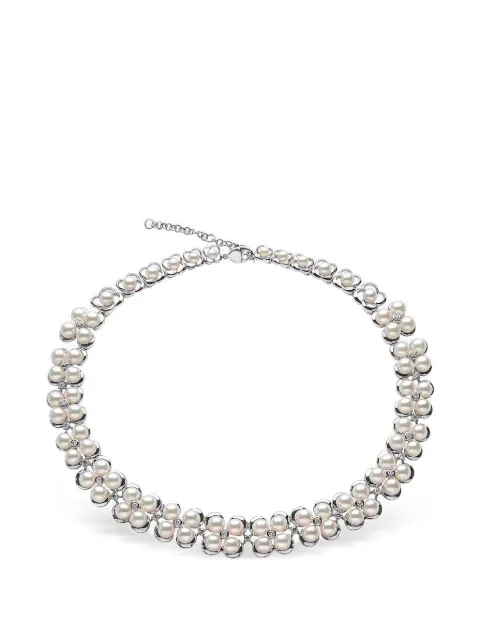 Yoko London 18kt white gold Raindrop Akoya-pearl and diamond necklace Silver Q2167NLETFXZ
