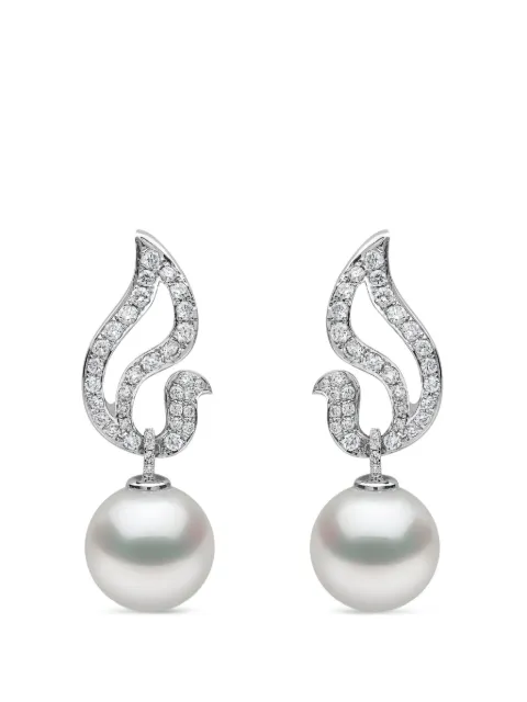 Yoko London 18K white gold Duchess diamond and pearl drop earrings Silver QYE23807W