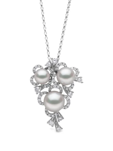 Yoko London 18kt white gold Petal Akoya-pearl and diamond pendant Silver QYP23987X
