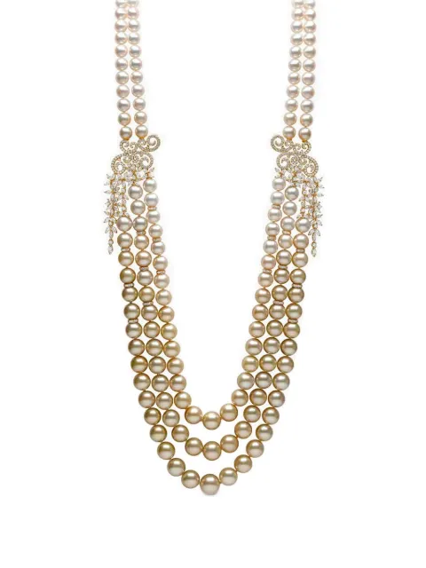 Yoko London 18kt yellow gold Ombré pearl and diamond necklace Gold Q2279NLET