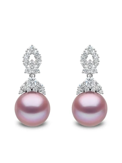 Yoko London 18K white gold Duchess pearl and diamond earrings Silver QYE23847FN