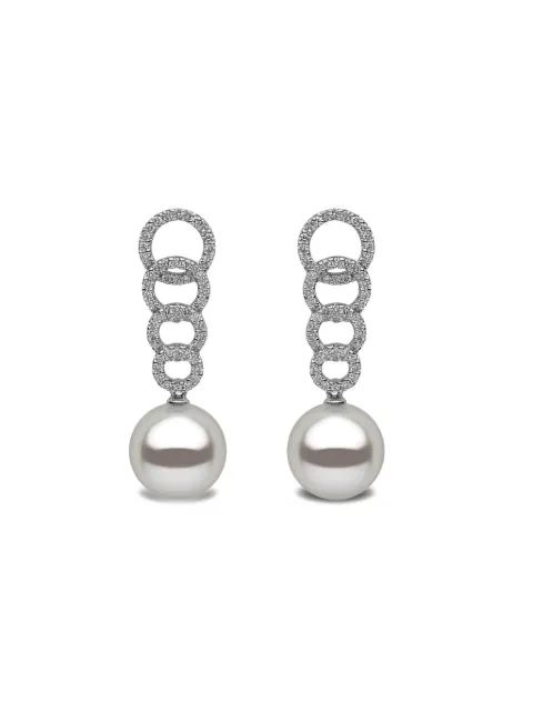 Yoko London 18K white gold freshwater-pearl and diamond earrings Silver EW0011703