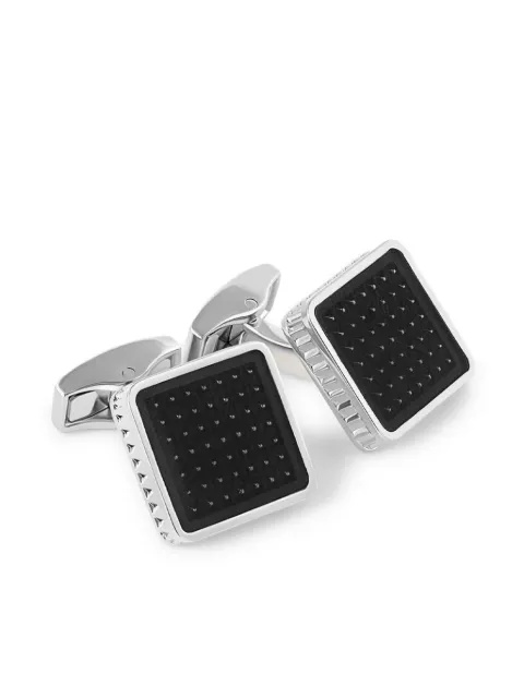 Tateossian Diamond Giza Ice square-face cufflinks Black CF0651RTBM