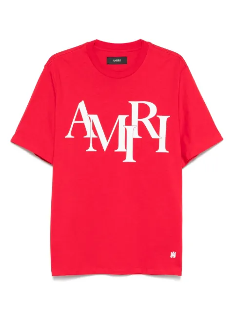 AMIRI Staggered cotton T-shirt Red AMJYTE1149
