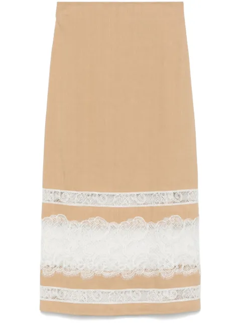 Lorena Antoniazzi lace-trimmed midi shirt Neutrals P2550GO15A3347