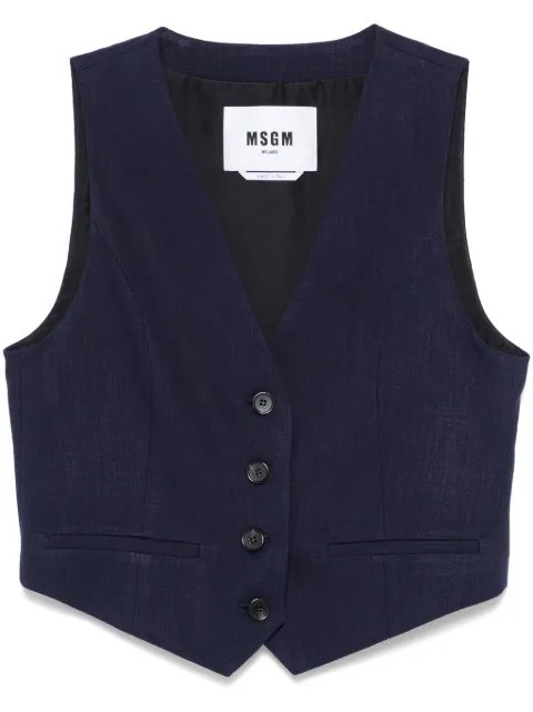 MSGM slub-texture waistcoat Blue 3841MDW01257106