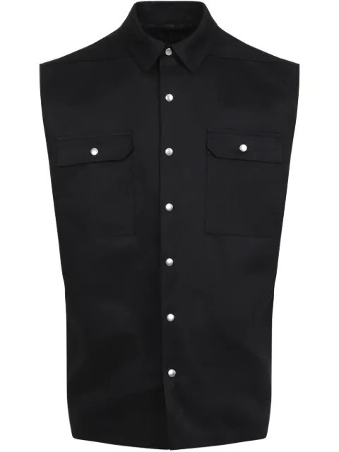 Rick Owens Jumbo Sleeveless overshirt Black RR01E5708