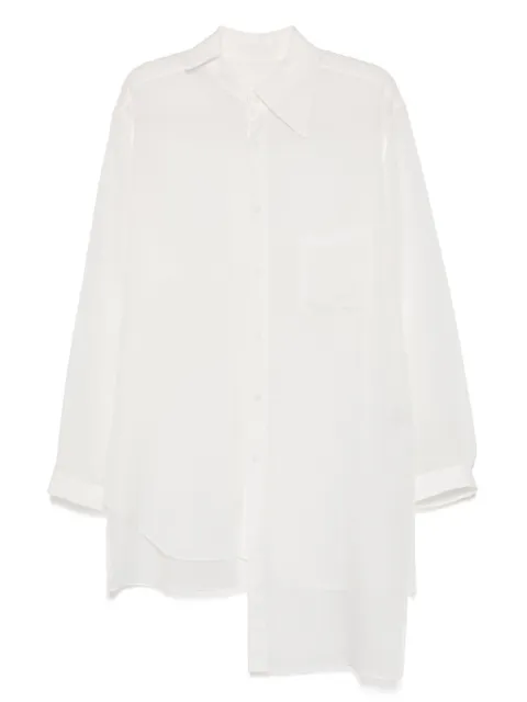 Yohji Yamamoto cellulose loan unbalanced collar shirt Neutrals HPB17234