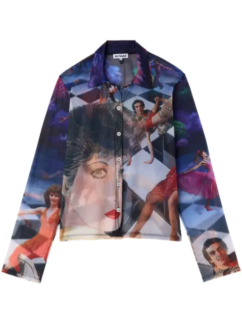 Sunnei graphic-print shirt Blue RTWXTOP010NYL0768184BRIGITTEPRINT