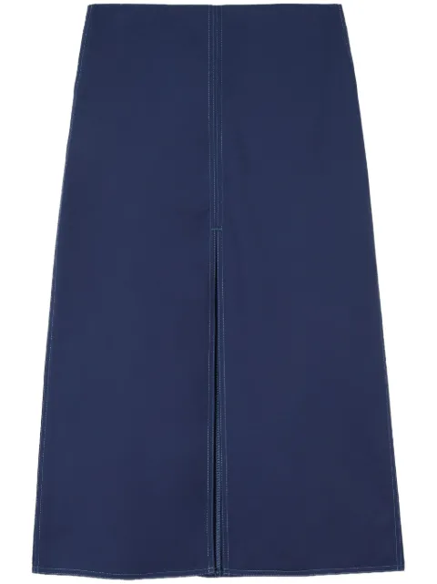 Sunnei long split skirt Blue RTWWSKR024COT097