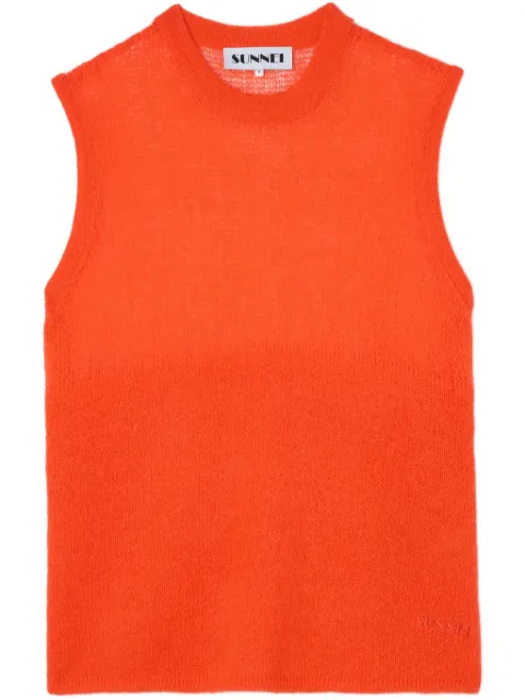 Sunnei mohair-blend top Orange RTWXKNW012KNT0447434BRIGHTORANGE