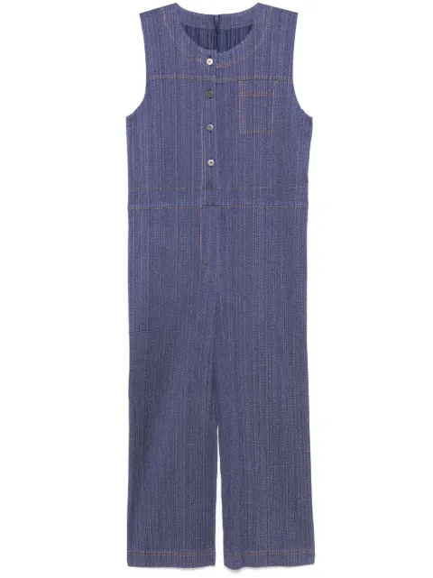 Pleats Please Issey Miyake cotton denim jumpsuit Blue PP56JI606