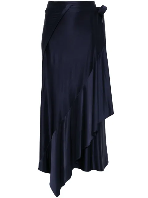 Rabanne satined midi skirt Blue 25PJJU038VI0267