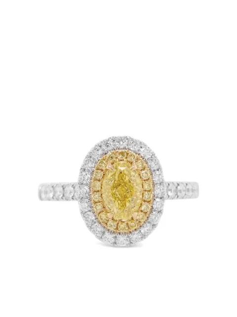HYT Jewelry 18kt white gold diamond ring Yellow R1127HR