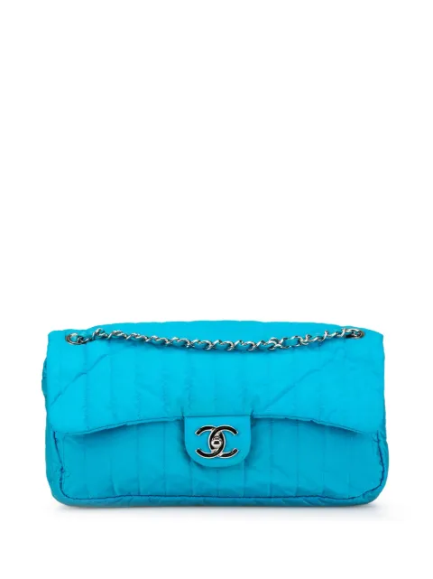 CHANEL Pre-Owned 2012 Jumbo Quilted Nylon Vertical Flap shoulder bag Blue HAJ9RL6H30Q5B6GG